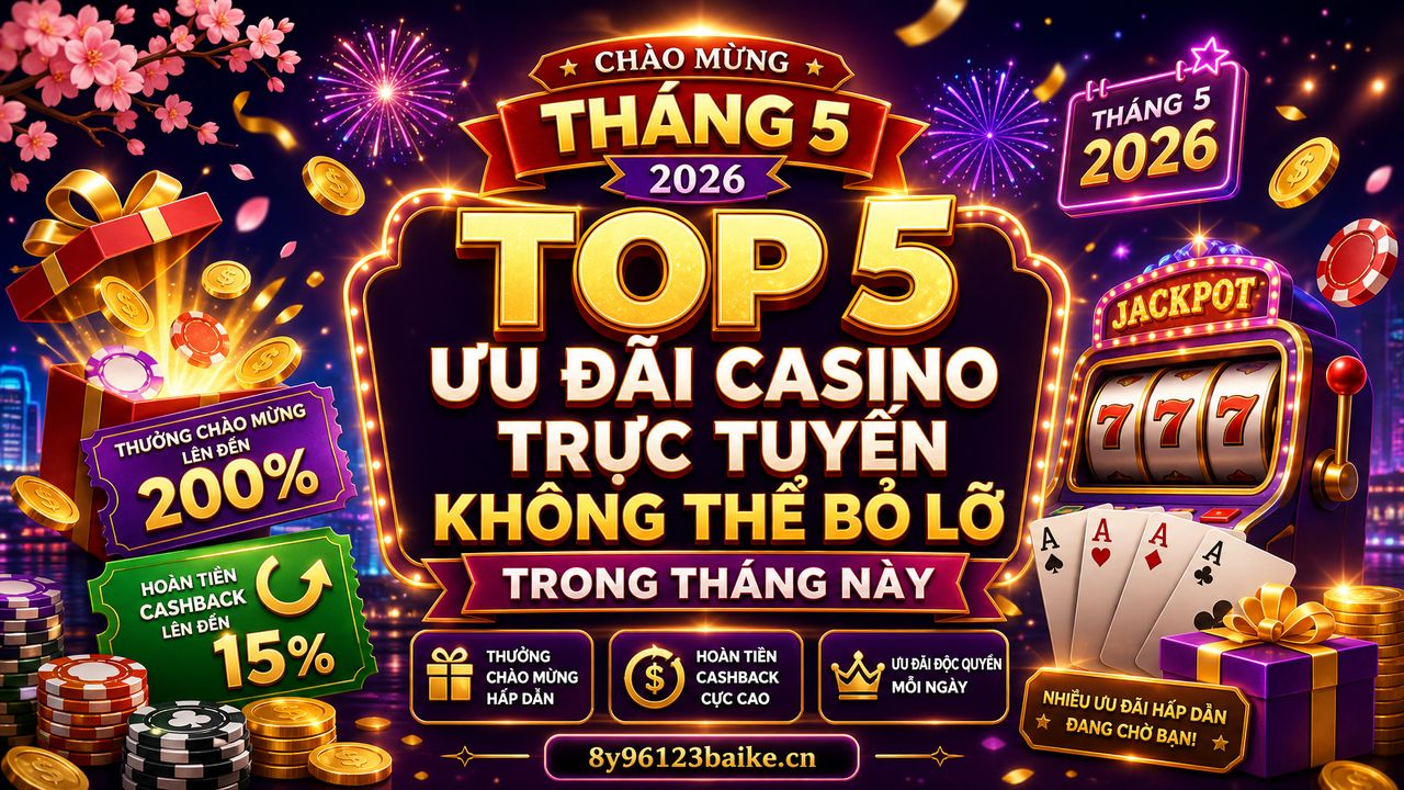Top 5 ưu đãi casino trực tuyến không thể bỏ lỡ trong tháng này